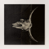 ウエスタンブルスカルカントリーカウボーイ素朴ヴィンテージ ジグソーパズル (横)