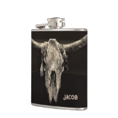 ウエスタンブルスカルカントリー素朴ブラウンヴィンテージ フラスク (左)