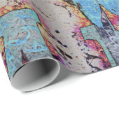 ウエスタンブルスカルティール(緑がかった色)ブルー素朴ヴィンテージ ラッピングペーパー (ロールコーナー)