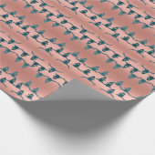 ウエスタンブルスカルバラ金ゴールドティール(緑がかった色)グリッターデザイン ラッピングペーパー (角)