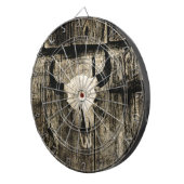 ウエスタンブルスカルバーンウッドセピアヴィンテージ ダーツボード (正面右)