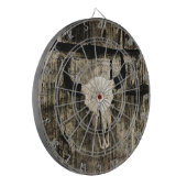 ウエスタンブルスカルバーンウッドセピアヴィンテージ ダーツボード (正面左)