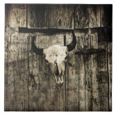 ウエスタンブルスカルバーンヴィンテージセピアウ素朴ッド タイル (正面)