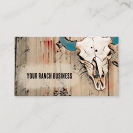 ウエスタンブルスカルバ素朴ンティール(緑がかった色)ブラウンヴィンテージ 名刺