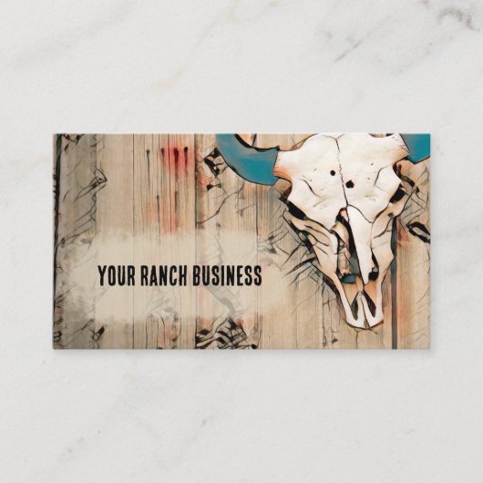 ウエスタンブルスカルバ素朴ンティール(緑がかった色)ブラウンヴィンテージ 名刺 (正面)