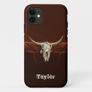 ウエスタンブルスカルブラウン素朴カントリー iPhone 11 ケース