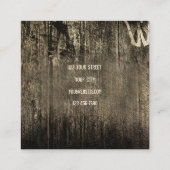 ウエスタンブルスカルヴィンテージセピアブラウン素朴 スクエア名刺 (裏面)