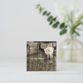 ウエスタンブルスカルヴィンテージセピアブラウン素朴 スクエア名刺 (スタンド正面)