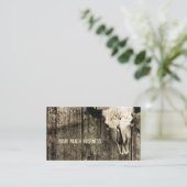 ウエスタンブルスカルヴィンテージセピアブラウン素朴  名刺 (スタンド正面)