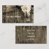 ウエスタンブルスカルヴィンテージセピアブラウン素朴  名刺 (正面/裏面)