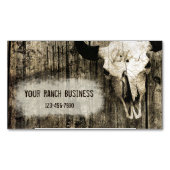 ウエスタンブルスカルヴィンテージセピア マグネット名刺 (正面)