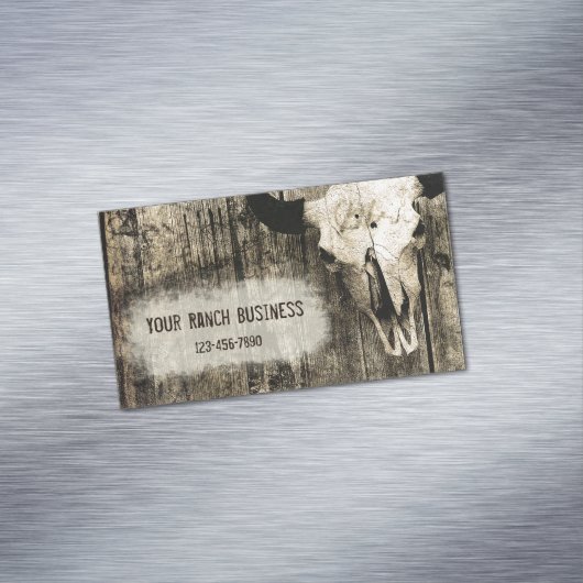 ウエスタンブルスカルヴィンテージセピア マグネット名刺 (インサイチュ)