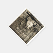 ウエスタンブルスカルヴィンテージセピ素朴ア結婚ズ スタンダードカクテルナプキン (角)