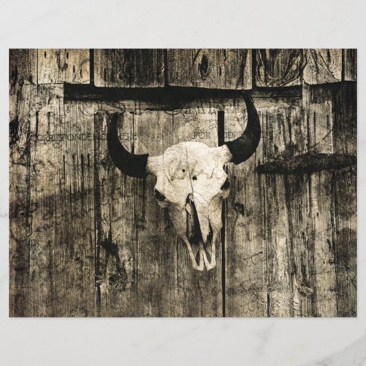 ウエスタンブルスカルヴィンテージバーンブラウンウッド素朴 (裏面)