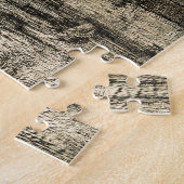 ウエスタンブルスカルヴィンテージブラウンバーンウッド素朴 ジグソーパズル (側面)