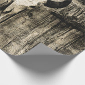 ウエスタンブルスカル素朴バーンウッドセピアヴィンテージ ラッピングペーパー (角)