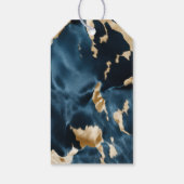 ウエスタンブルークリーム金ゴールドカウボーイ女性のカーボーイ牛追 ギフトタグ (裏面)