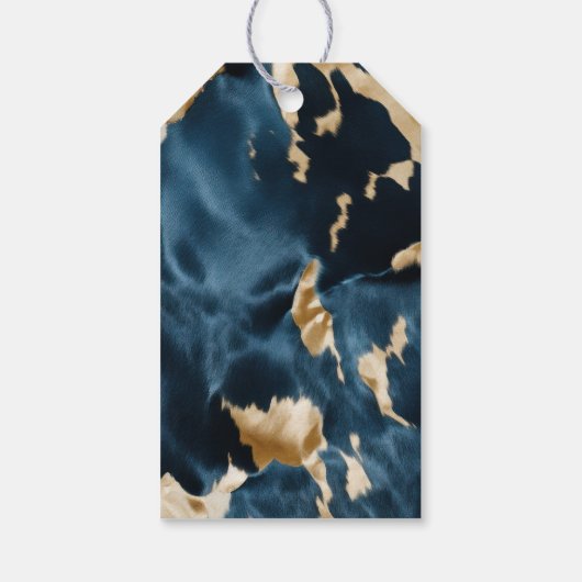 ウエスタンブルークリーム金ゴールドカウボーイ女性のカーボーイ牛追 ギフトタグ (裏面)