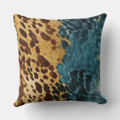 ウエスタンブルークリーム金ゴールドカウボーイ女性のカーボーイ牛追 クッション (裏面)