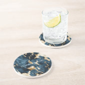 ウエスタンブルークリーム金ゴールドカウボーイ女性のカーボーイ牛追 コースター (側面)