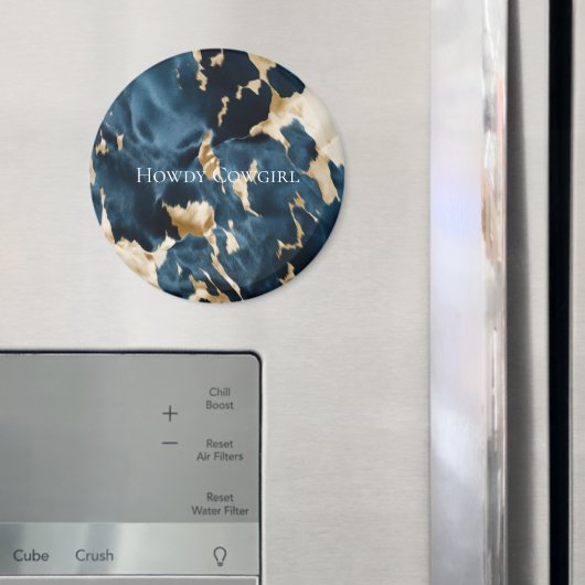 ウエスタンブルークリーム金ゴールドカウボーイ女性のカーボーイ牛追 マグネット (インサイチュ (冷蔵庫))