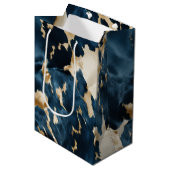 ウエスタンブルークリーム金ゴールドカウボーイ女性のカーボーイ牛追 ミディアムペーパーバッグ (正面アングル)