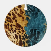 ウエスタンブルークリーム金ゴールドカウボーイ女性のカーボーイ牛追 メタルオーナメント (裏面)