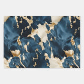 ウエスタンブルークリーム金ゴールドカウボーイ女性のカーボーイ牛追 ラッピングペーパーシート (正面)