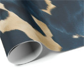 ウエスタンブルークリーム金ゴールドカウボーイ女性のカーボーイ牛追 ラッピングペーパー (ロールコーナー)