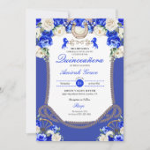 ウエスタンブルーバラチャロ女性のカーボーイキンセアニラ 招待状 (正面)