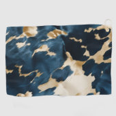 ウエスタンブルーブラウン金ゴールド牛革 ゴルフタオル (横)