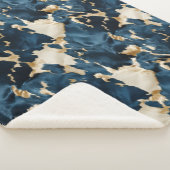 ウエスタンブルーブラウン金ゴールド牛革 シェルパブランケット (3/4)