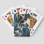 ウエスタンブルーブラウン金ゴールド牛革 トランプ (裏面)