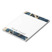 ウエスタンブルーブラウン金ゴールド牛革 ノートパッド (回転)