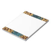 ウエスタンブルーブラウン金ゴールド牛革 ノートパッド (回転)