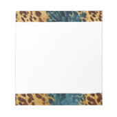 ウエスタンブルーブラウン金ゴールド牛革 ノートパッド (正面)