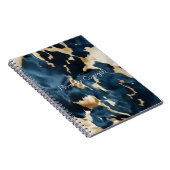 ウエスタンブルーブラウン金ゴールド牛革 ノートブック (右側)