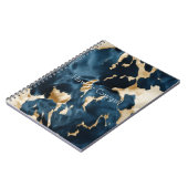 ウエスタンブルーブラウン金ゴールド牛革 ノートブック (左側)