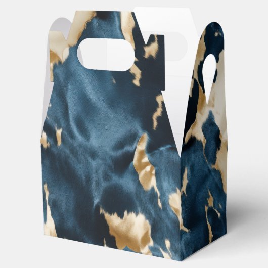 ウエスタンブルーブラウン金ゴールド牛革 フェイバーボックス (オープン)