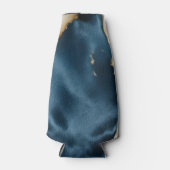 ウエスタンブルーブラウン金ゴールド牛革 ボトルクーラー (正面)