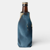 ウエスタンブルーブラウン金ゴールド牛革 ボトルクーラー (ボトル正面)