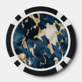 ウエスタンブルーブラウン金ゴールド牛革 ポーカーチップ (裏面)