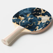 ウエスタンブルーブラウン金ゴールド牛革 卓球ラケット (正面アングル)