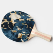 ウエスタンブルーブラウン金ゴールド牛革 卓球ラケット (横)