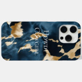 ウエスタンブルーブラウン金ゴールド牛革 Case-Mate iPhoneケース (裏面 (横))