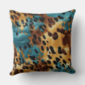 ウエスタンブルー金ゴールド牛革 クッション (裏面)