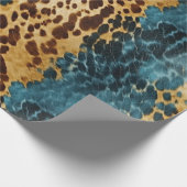 ウエスタンブルー金ゴールド牛革 ラッピングペーパー (角)