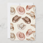 ウエスタンブロンド女性のカーボーイハッツ誕生日 招待状 (裏面)