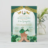 ウエスタンブーツエメラルドグリーンスペインのキンセアニェラ 招待状 (スタンド正面)