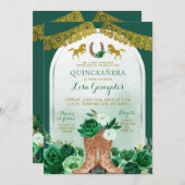 ウエスタンブーツエメラルドグリーンスペインのキンセアニェラ 招待状 (正面/裏面)